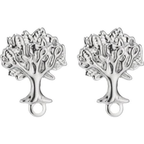 Hot selling Loving Nature Tree of Life stainless steel Stud Earrings with hole for earring making