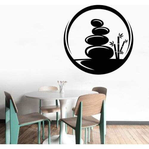 Spa Stone Massage Mural Wall Sticker Art Decal Spa Massage Room Decoration Removable A002200