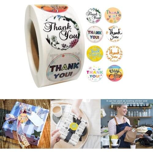 Thank You Stickers Gift Packaging Envelope Baking Seal Labels Birthday Party Scrapbooking Material Stationery Aesthetic Sticker