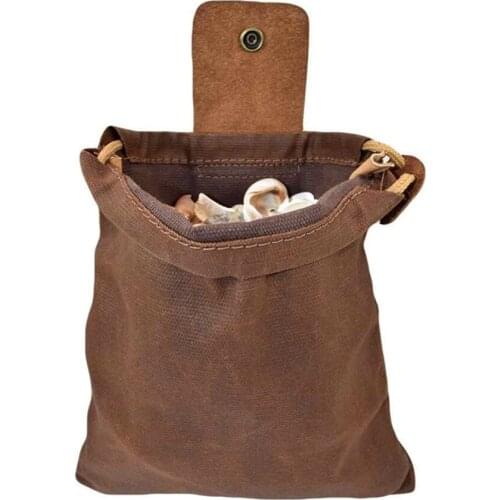 Bushcraft Bag Leather and Canvas Storage Fruit Picking Bag Waist Tool Holster for Camping Outdoor