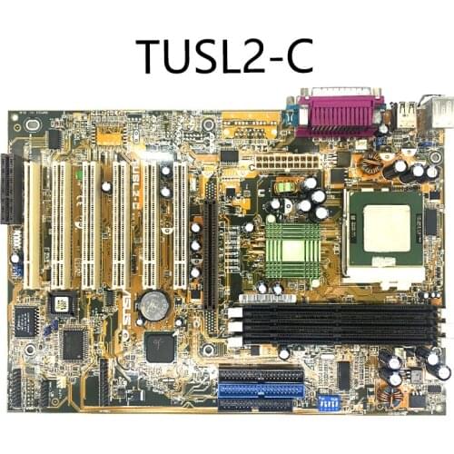 Fineness new 815 motherboard TUSL2-C without graphics card sound card two COM ports 5 PCI slots