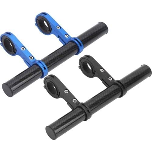 20CM Carbon Tube Bicycle Handlebar Extender Double Clamp Bracket For 25.4-31.88MM Handlebar Extension Bike Light GPS Computer