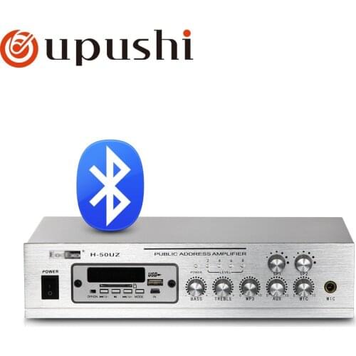Oupushi 2 Zones pa bluetooths amplifier 10m bluetooths reception support for USB/SD suitable for all occasions L