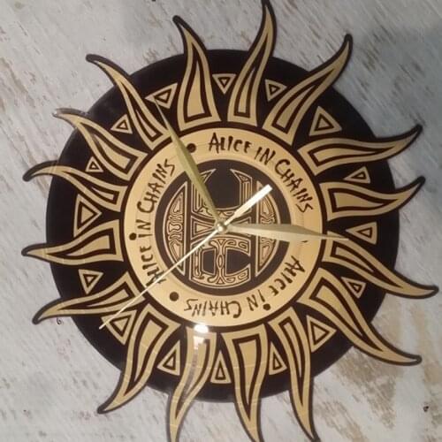 Vintage Vinyl 3D Wall Clock Alice in Chains Wall Sticker Wall Watch Zegar Naklejka Decoration for Home Support Drop Shipping