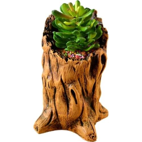 Vintage Gardening Pots Plant Basket For Planting Imitative Wood Retro Handmade Craft Creative Home Decor Flower Holder