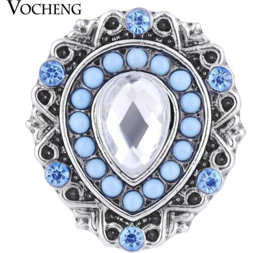 Vocheng Snap Charms 18mm Vintage Gift for Women 2 Colors Bead Rhinestone Interchangeable Jewelry Vn-1123