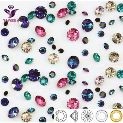 YANRUO 1357 Brilliant Cut Chaton All Size Fancy Stones Settings Gemstone Crafts Brilliance Sewing Jewelry Ornament for DIY