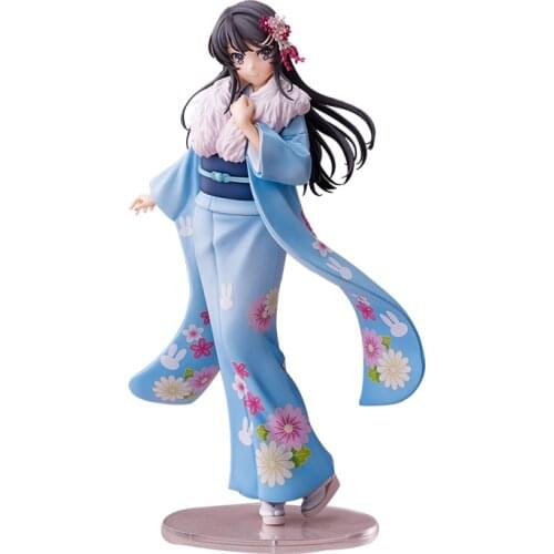 Sakurajima Linen Kimono Japan Anime Figure Model Toy Hand-Made Decoration Model Ornaments Anime Toy Gifts Collectibles Model Toy