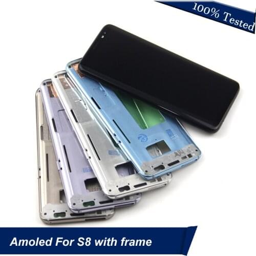 LCD for SAMSUNG Galaxy S8 Display S8 Plus G950 G950F G955 G955F Touch Screen Digitizer Assembly with Frame