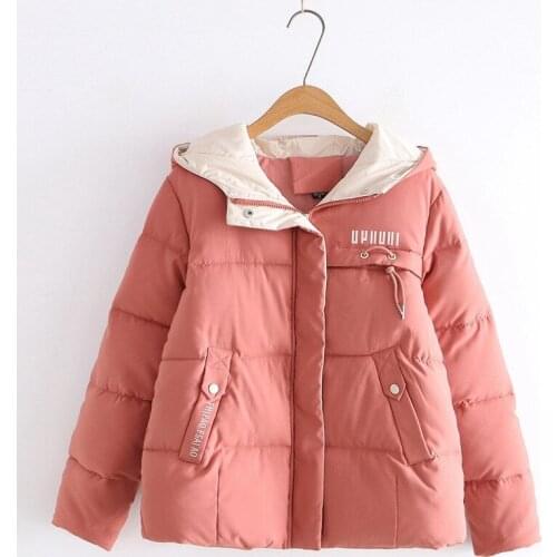 Plus size winter short parka women korean loose thick padded cotton jacket students hooded bread clothes down cotton coats 3147