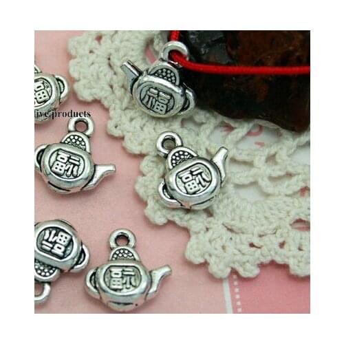 10pcs/lot Tibetan Silver teapot Pendants Handmade Decorative Metal DIY Jewelry Alloy accessories dg4gs