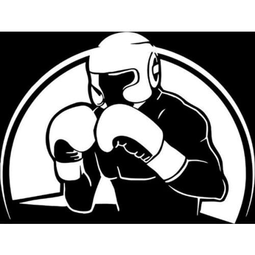 14.4*10.8CM Extreme Sports Boxing Fight Athlete Decor Car Sticker Vinyl Black/Silver C12-0765