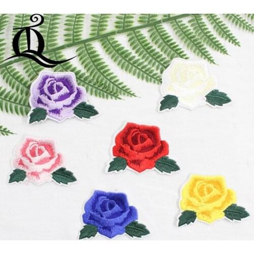 6Pcs/Set Mixed colorful flowers Patches For Clothing Jeans Jacket Kids Patches Stripes Stickers For Clothes Decoration E3