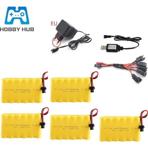 7.2v 700mAh Battery and 7.2v Charger For RC toys lighting secuity faclities 7.2v NiCD battery group For rc TOYS Cars Boats