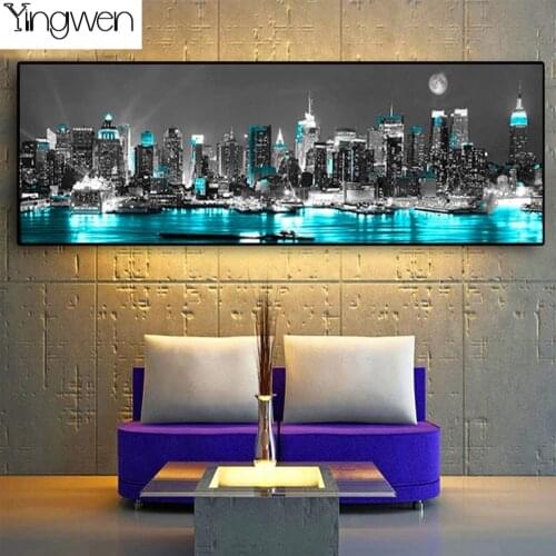 Full Drill 5d DIY Diamond Painting City Night Attractions Wall Stickers Diamond Mosaic Cross Stitch Landscape Home Decoration