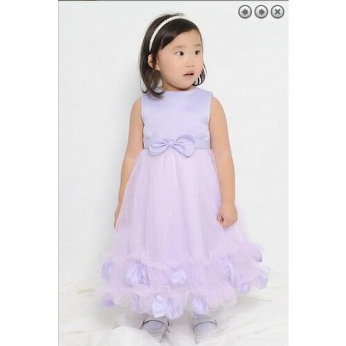 Free shipping flower girl dresses for weddings 2016 Lavender purple dress first communion christmas pageant dresses for girls