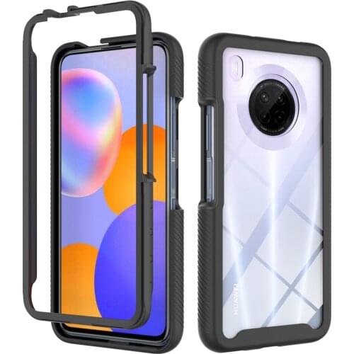 For Huawei Y9A Rugged Armor Case 2 in 1 TPU + PC Shockproof Transparent Clear Back Cover For Huawei Y9A Y 9A Phone Cases Coque