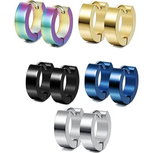 Punk Black Multiple Styles Stainless Steel Stud Earrings For Men and Women Gothic Street Pop Hip Hop Ear Jewelry