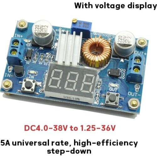 DC-DC Step-down Circuit Adjustable Step-down Board 5A High-power Step-down Module Transformer Module with Voltmeter
