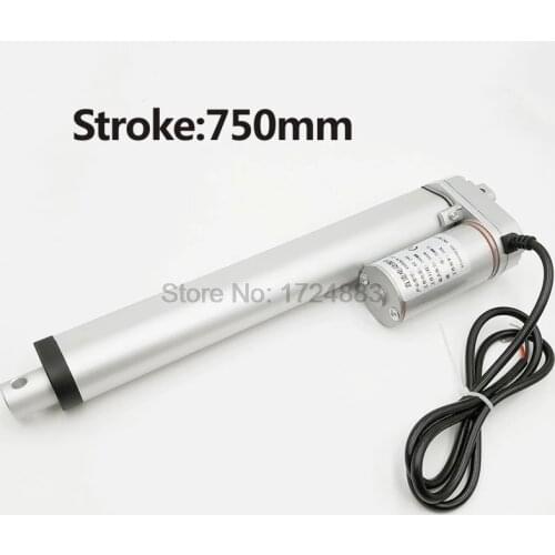 Electric Linear Actuator 12V/24V DC Motor 750mm Stroke Linear Motion Controller 100/200/300/500/750/800/900/1100/1300/1500N