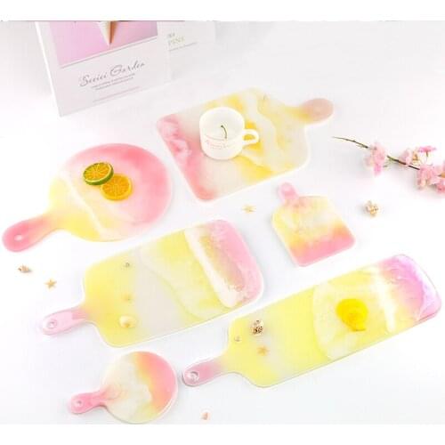 Big Tray Handle Resin Molds Small Coaster Silicon Mould Handmade UV Epoxy Creative Casting Mold Tools for Resin Crafts