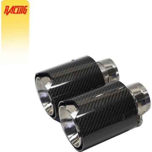 1 PCS Carbon Fiber Glossy Black Rear Tail Exhaust Pipe Muffler Tip For car accessories Universal Muffler Tips