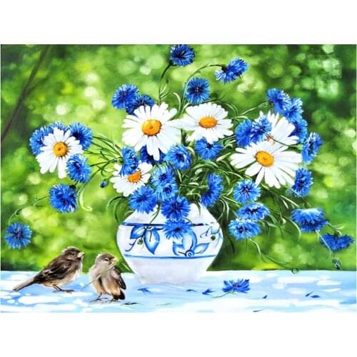 Flower Printed Canvas 11CT Cross-Stitch DIY Embroidery Kit DMC Threads Hobby Knitting Handicraft Handiwork Sales Decor