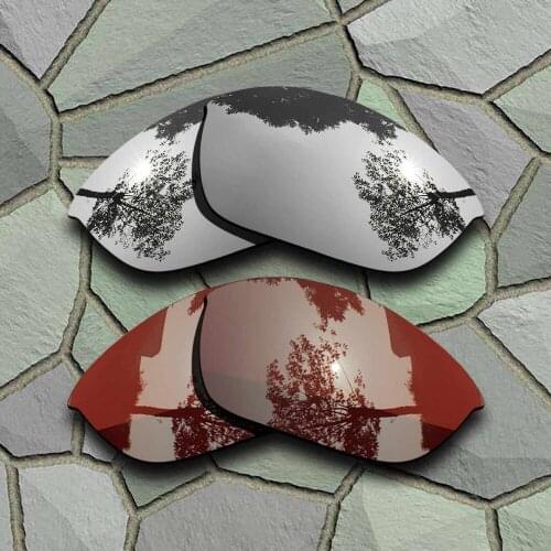 Chrome&Bronze Brown Sunglasses Polarized Replacement Lenses for Oakley Half Jacket 2.0