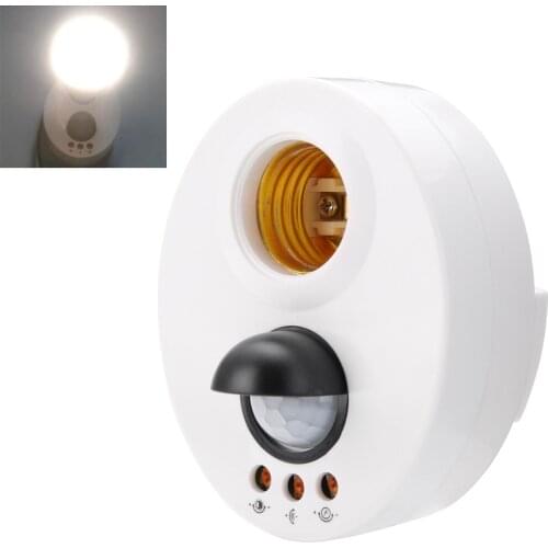 E27 Infrared Holder Switch Motion PIR Sensor Ceiling Lamp Head Adjustable Delay Wall Light Lamp Holder Switch Light Base