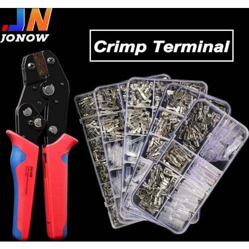 2.8/4.8/6.3mm Spade Crimp Terminal Connector Silver Universal Seal Spring Plug Insulated Electrical Wire Connectors SN48B kit