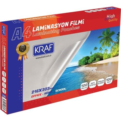 Kraf Lamination Film Glossy A4 100Mic 100L Laminated paper 216x 303 mm