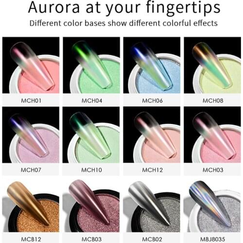 MAYCHAO 1 Box Laser Shiny Nail Glitters Dust Flakes DIY Gel Polish Sequins Manicure Nails Art Decoration Sparkling Nail Powders