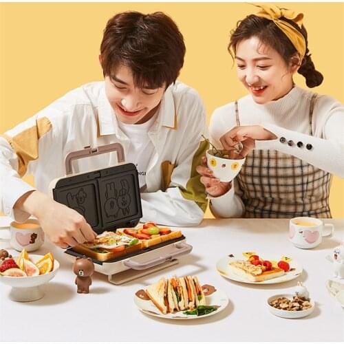 220V Non-stick Electric Waffle Machine Cartoon Multifunctional Breakfast Sandwich Maker Machine Multi Toaster Bread Machine