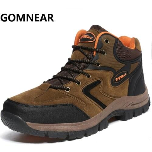 GOMNEAR Winter Mens Hiking Boots Outdoor Antiskid Trekking Climbing Hiking Shoes Breathable Man Sports Shoes Sneakers Big Size
