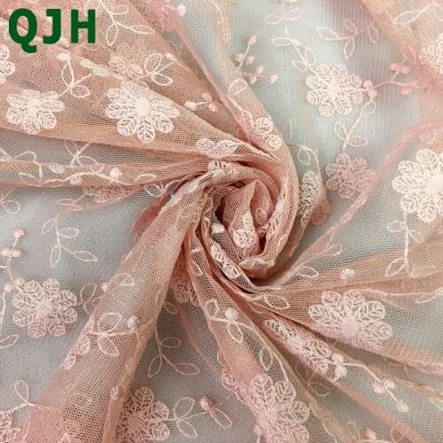 1 yard 4 colors New cotton-thread embroidery exquisite Franch Lace fabric 130cm DIY Womens wedding dress clothes accessories