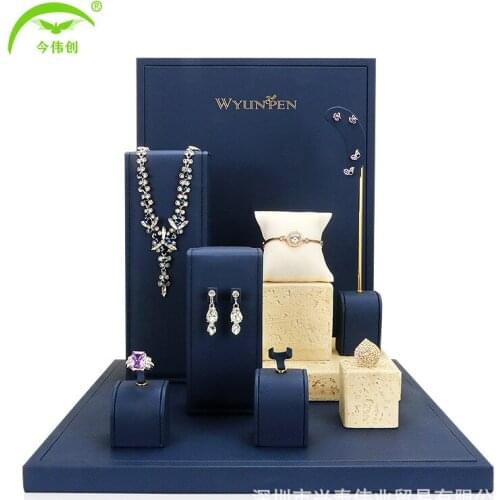 Jewelry display stand jewelry display props factory direct sales blue window display holder storage rack photo set table