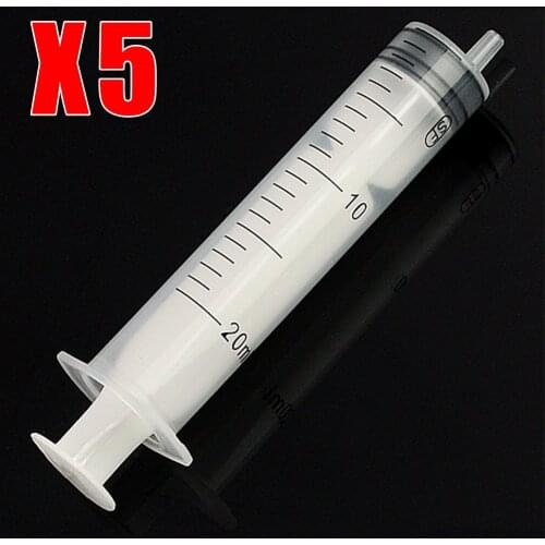 5Pcs 20ml Plastic Syringe Translucent Measuring Syringe Hydroponics Measuring Nutrient Hydroponics For Cat Feeding Accessories