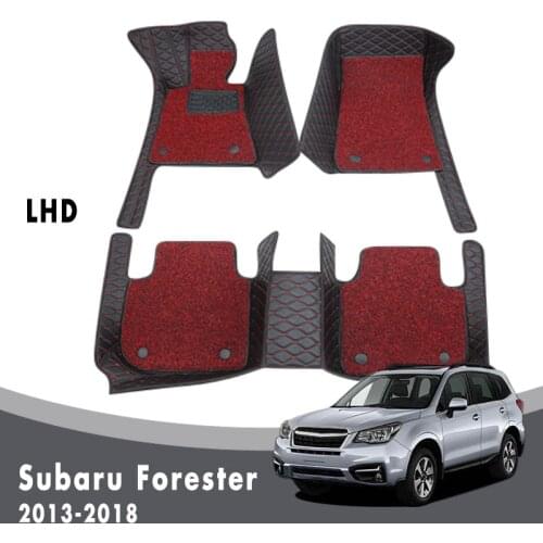 Luxury Double Layer Wire Loop Car Floor Mats Carpets For Subaru Forester SJ 2018 2017 2016 2015 2014 2013 Auto Styling Custom