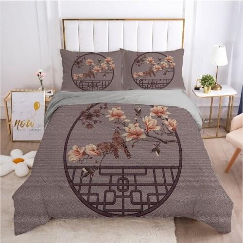 3D Bedding Sets Duvet Quilt Cover Set Comforter Bed Linens King Queen Full Twin Double Size Retro Chinese Elements Home Textile