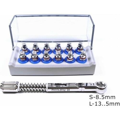 Dental Screw Driver Implant Torque Wrench Ratchet 10-45NCM 1.1/1.2/1.27/1.4 NOB/ITI 12* Drivers L/S & 1TypeWrench Kit