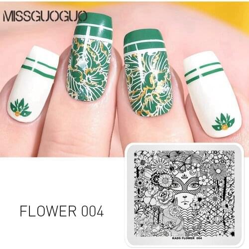 Flower Series Nail Art Stamping plate Stainless Steel Nail Stamp Template For Nail Polish Image Design Manicure Stencil Tools