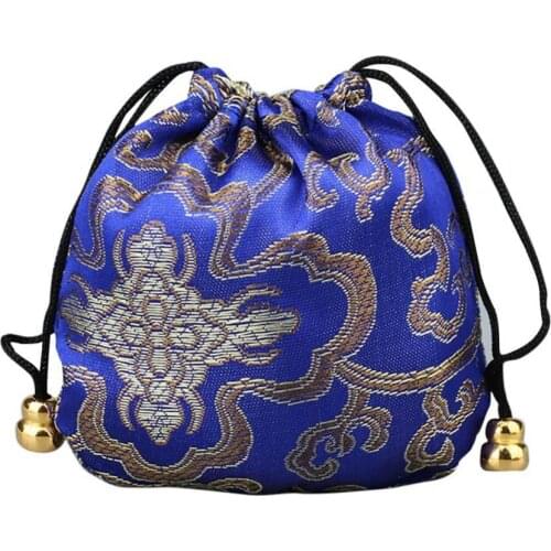 Jewelry Packaging Bright Color Chinese Good Lucky Bag Auspicious Cloud Design Storage Gift Pouch Display