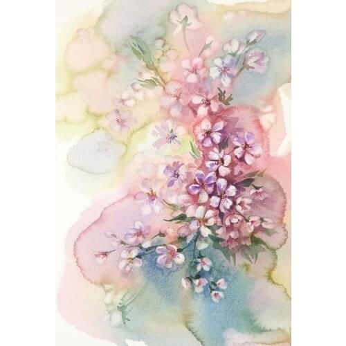 Flowers Photography Backdrops Watercolor Painting Backgrounds for Studio Baby Shower Portrait Photo Shoot Vinyl Cloth Customized