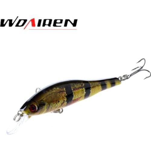 1Pcs Minnow Wobblers Fishing Lure 9.5cm 11g Artificial Hard bait Crankbait Swimbait with Hooks Isca Fishing Tackle WD-386
