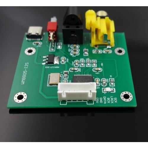 WM8805 coaxial fiber input I2S output conversion board