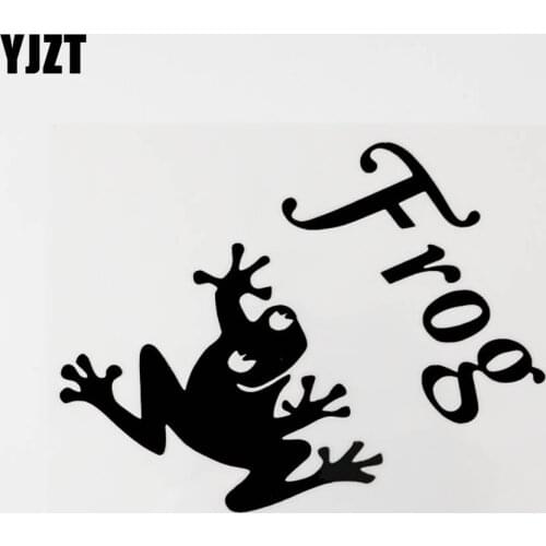 YJZT 16.3CM×12.2CM Funny Animal Frog Vinyl Car Sticker Black/Silver Decal Accessories 8C-0539