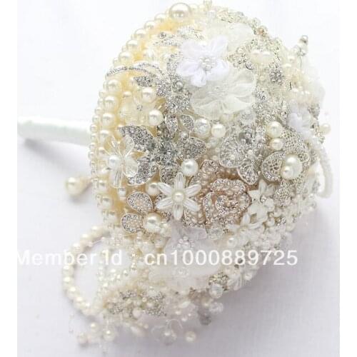 Pearl hand bouquet of rice white wedding the bride bouquet of jewelry