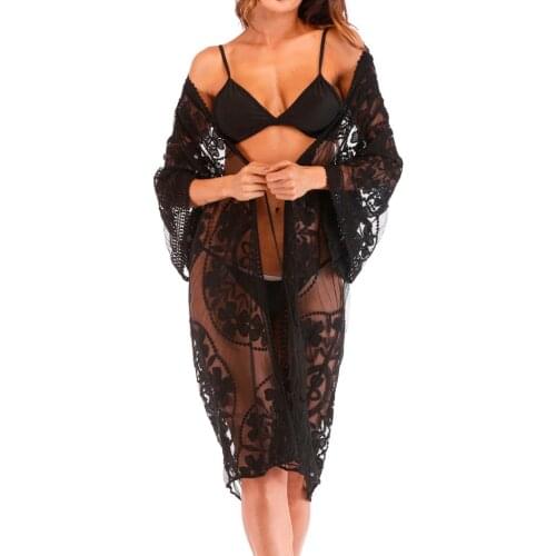 Women Beach Cover Up Sexy Mesh Swimsuit Beach Outing Loose Robe Summer Beach Dress Ladies Bikini Cover Up Pareo Beachwear