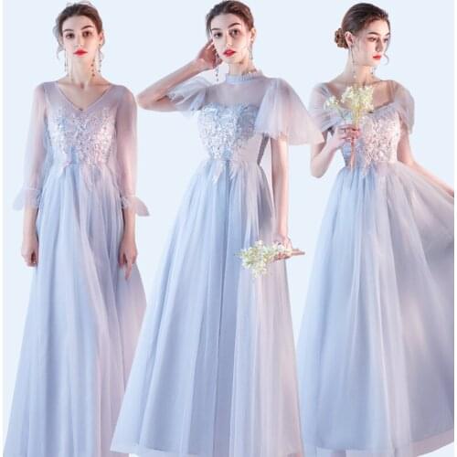 Embroidery Ankle-length A-line Tulle Floral pink gray Elegante Plus Size Women Cocktail Dresses Party Vestidos Cocktail Dress