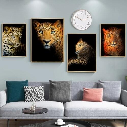 Animal Art Leopard Jaguars Canvas Painting on The Wall Art Posters and Prints Wall Pictures for Living Room Home Wall Cuadros
